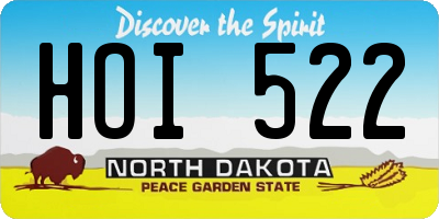 ND license plate HOI522