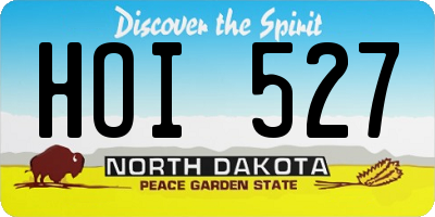 ND license plate HOI527