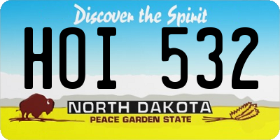 ND license plate HOI532