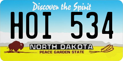 ND license plate HOI534