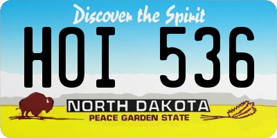 ND license plate HOI536