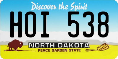 ND license plate HOI538