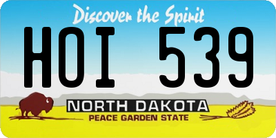 ND license plate HOI539