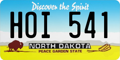 ND license plate HOI541