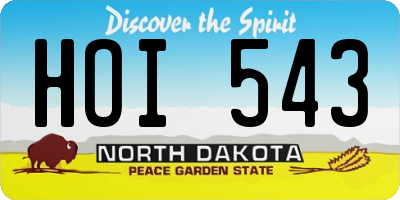 ND license plate HOI543