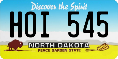 ND license plate HOI545