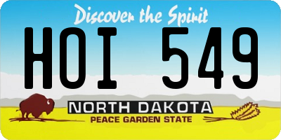 ND license plate HOI549