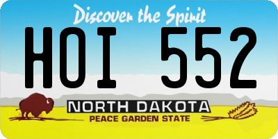 ND license plate HOI552