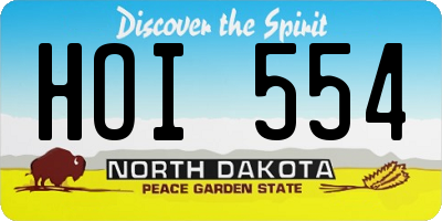 ND license plate HOI554