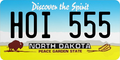 ND license plate HOI555