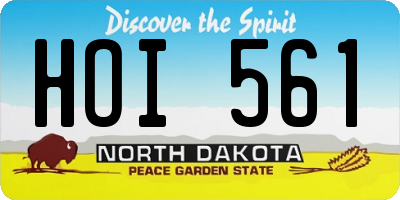 ND license plate HOI561