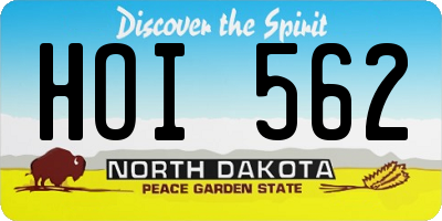ND license plate HOI562