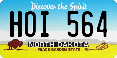 ND license plate HOI564