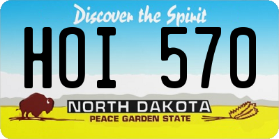 ND license plate HOI570