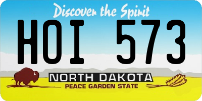 ND license plate HOI573