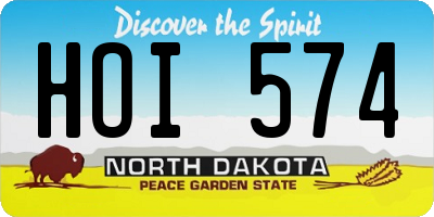 ND license plate HOI574