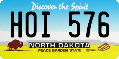 ND license plate HOI576
