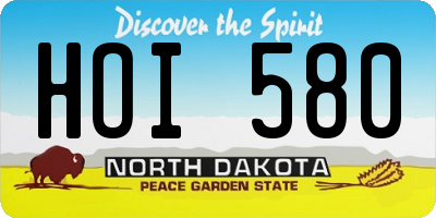 ND license plate HOI580