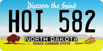 ND license plate HOI582