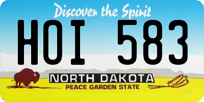 ND license plate HOI583