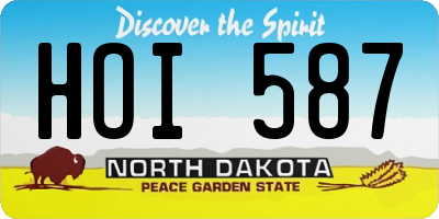 ND license plate HOI587