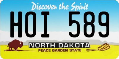 ND license plate HOI589