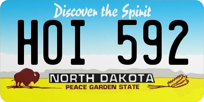 ND license plate HOI592