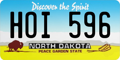 ND license plate HOI596