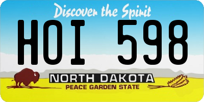 ND license plate HOI598