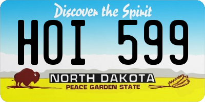 ND license plate HOI599