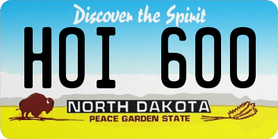 ND license plate HOI600