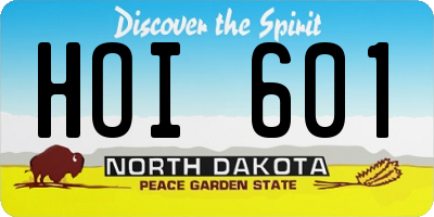 ND license plate HOI601