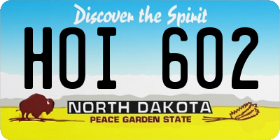ND license plate HOI602