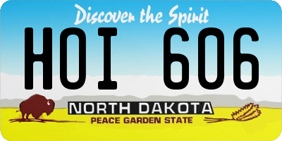 ND license plate HOI606