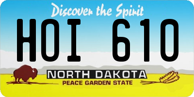 ND license plate HOI610