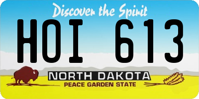 ND license plate HOI613