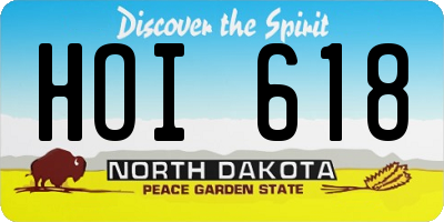 ND license plate HOI618