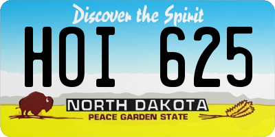 ND license plate HOI625