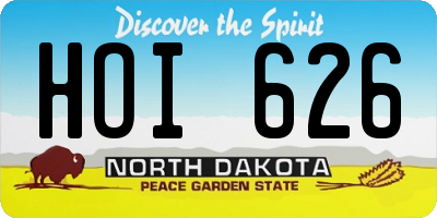ND license plate HOI626