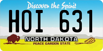 ND license plate HOI631