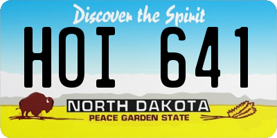 ND license plate HOI641