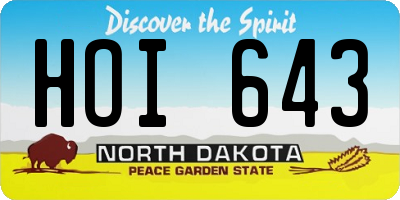 ND license plate HOI643