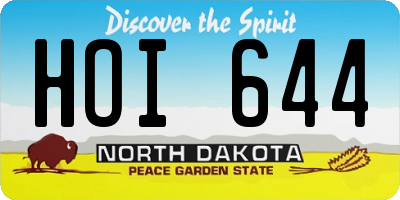 ND license plate HOI644