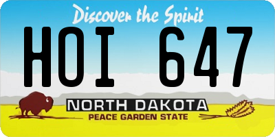 ND license plate HOI647