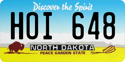 ND license plate HOI648