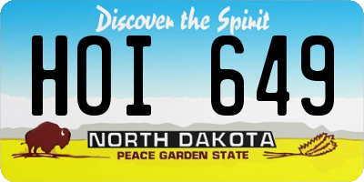 ND license plate HOI649