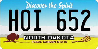 ND license plate HOI652