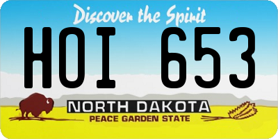 ND license plate HOI653
