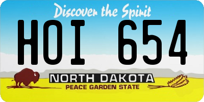 ND license plate HOI654