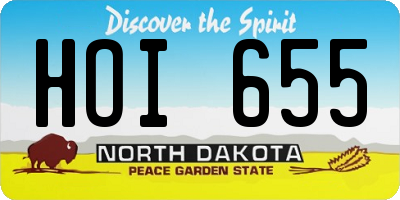 ND license plate HOI655